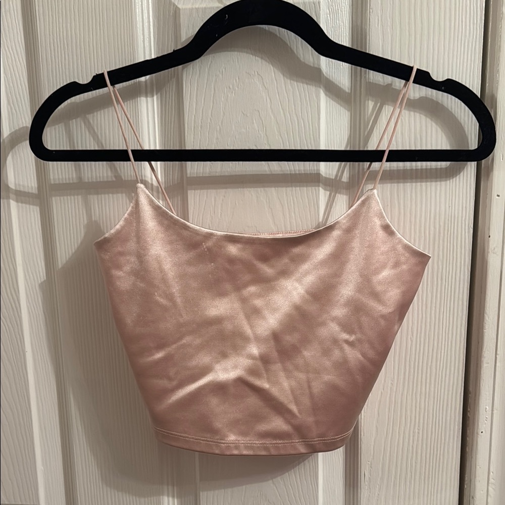 Elegant Pink Satin Women's Top